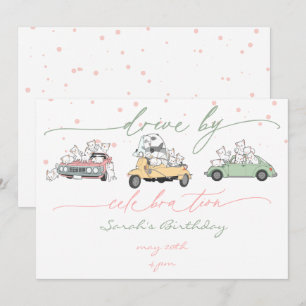 Pastel Kawaii Cats Surprise Celebration Parade Kaart