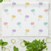 Pastel Kawaii Cloud Patroon Keuken Handdoek (Gevouwen)