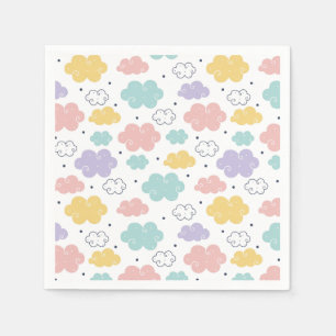 Pastel Kawaii Cloud Patroon Papier servetten