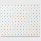 Pastel Kawaii Cloud Patroon Wrapping Paper Roll Cadeaupapier (Vlak)