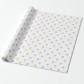 Pastel Kawaii Cloud Patroon Wrapping Paper Roll Cadeaupapier (Uitgerold)