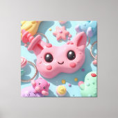 Pastel Kawaii Creature Fantasy Art Canvas Afdruk (Voorkant)