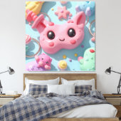 Pastel Kawaii Creature Fantasy Art Canvas Afdruk (Insitu (Slaapkamer))