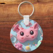 Pastel Kawaii Creature Fantasy Art Sleutelhanger (Voorkant)
