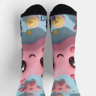 Pastel Kawaii Creature Fantasy Art Sokken