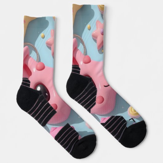 Pastel Kawaii Creature Fantasy Art Sokken (Rechts)