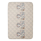 Pastel Kawaii Eenhoorn Moeder Dochter Duo Beige Badmat (Voorkant Verticaal)