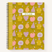 Pastel Kawaii Fruit Pattern Personalized Sketch Notitieboek (Voorkant)