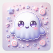 Pastel Kawaii Geest Ambacht Sticker Halloween Lief (Voorkant)