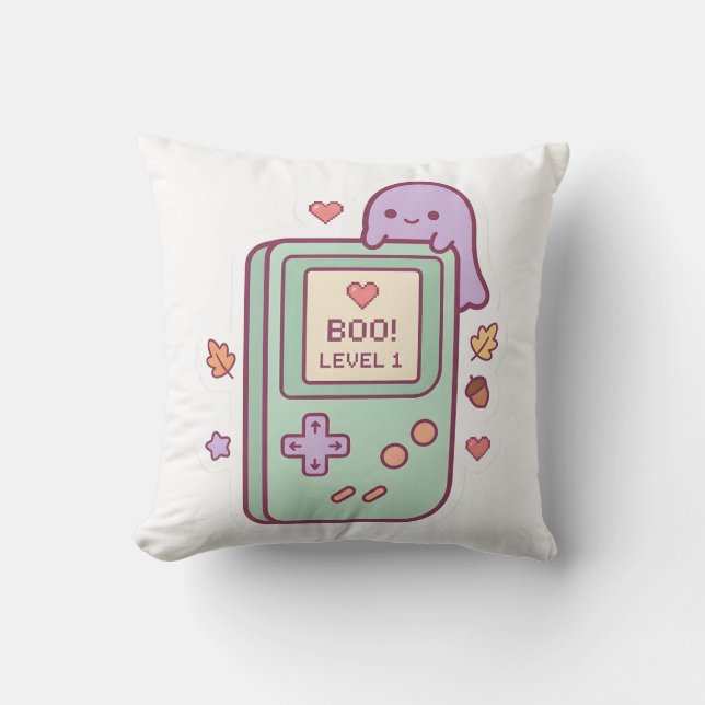 Pastel Kawaii Geest Gamer Console Kussen (Voorkant)