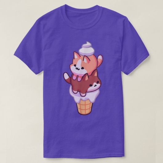 pastel Kawaii Ice Cream Kittens T-shirt (Design voorkant)