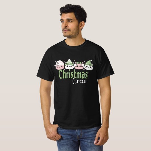 Pastel Kawaii Kerstkatten T-shirt (Voorkant volledig)