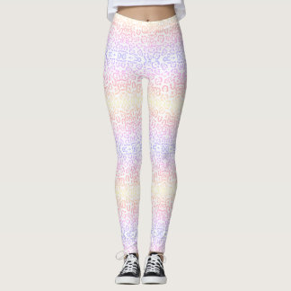 Pastel Kawaii Leopard Rainbow Animal Print Leggings