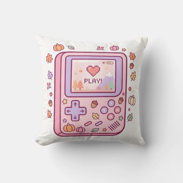 Pastel Kawaii Retro Handconsole Kussen (Voorkant)