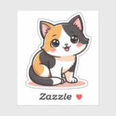 Pastel Kawaii Schattige Lapjeskat Sticker Cadeau (Vel)