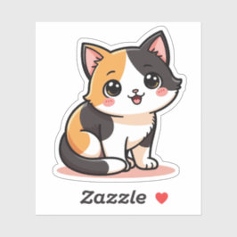 Pastel Kawaii Schattige Lapjeskat Sticker Cadeau