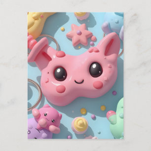 Pastel Kawaii Schepsel Fantasy Kunst Briefkaart