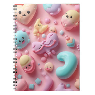 Pastel Kawaii Snoep Karakter Kunst Notitieboek