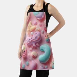 Pastel Kawaii Snoep Karakter Kunst Schort