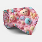 Pastel Kawaii Snoep Karakter Kunst Stropdas (Opgerold)