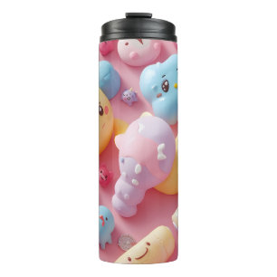 Pastel Kawaii Speelgoed Creatuur Kunst Thermosbeker