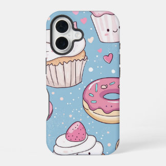 Pastel Kawaii Treats: Anime Dessert Telefoonhoesje iPhone 16 Hoesje