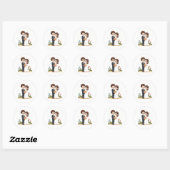 Pastel Kawaii Trouwkoppel Ronde Sticker (Vel)