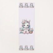 Pastel Kawaii Unicorn Doll with Flower Basket Yogamat (Voorkant)