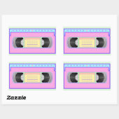 Pastel kawaii VHS vaporwave pixel art Rechthoekige Sticker (Vel)