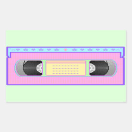 Pastel kawaii VHS vaporwave pixel art Rechthoekige Sticker