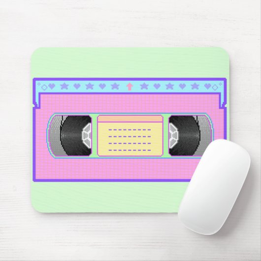 Pastel kawaii VHS vaporwave pixel kunst Muismat (Met muis)