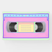 Pastel kawaii VHS vaporwave pixel kunst Spandoek (Horizontaal)