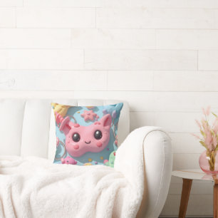 Pastel Kawaii Wezens Fantasie Kunst Kussen