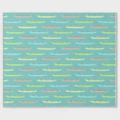 Pastel Kayaks over de Blauwgroen Kayaking Thmed Cadeaupapier (Vlak)