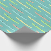 Pastel Kayaks over de Blauwgroen Kayaking Thmed Cadeaupapier (Hoek)