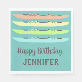 Pastel Kayaks over de Blauwgroen Kayaking Thmed Pa Servet