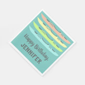 Pastel Kayaks over de Blauwgroen Kayaking Thmed Pa Servet (Hoek)