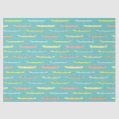Pastel Kayaks over de Blauwgroen Kayaking Thmed Tissuepapier (Voorkant)