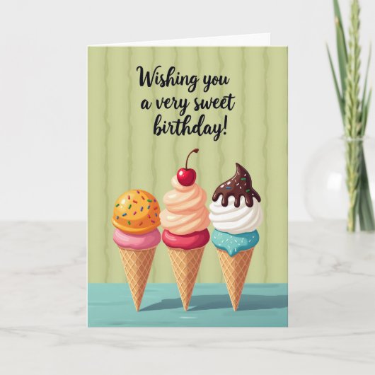 Pastel Kegel Verjaardagskaart Kaart (Voorkant)