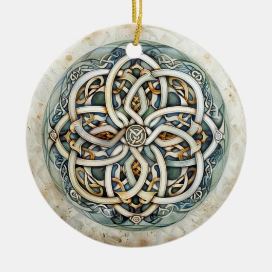 Pastel Keltische knoop Keramisch Ornament (Voorkant)