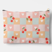 Pastel Kersen en Hart Geruit Patroon Etui (Achterkant)