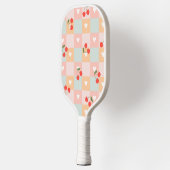 Pastel Kersen en Hart Geruit Patroon Pickleball Paddle (Links)