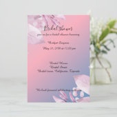 Pastel kersenbloesem bruids douche uitnodiging (Staand voorkant)