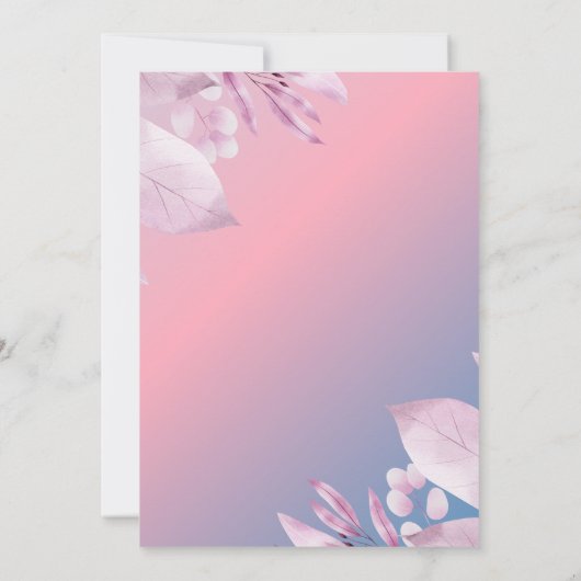 Pastel kersenbloesem bruids douche uitnodiging (Achterkant)