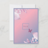 Pastel kersenbloesem bruiloft bedankkaart (Achterkant)