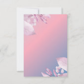Pastel kersenbloesem bruiloft Flat Dank u kaart (Achterkant)