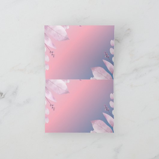 pastel kersenbloesem bruiloft gevouwen zitkaart bedankkaart (Binnen)