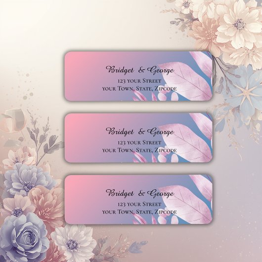 pastel kersenbloesem bruiloft Retouradres Label
