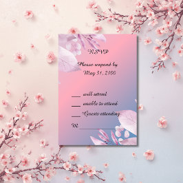 Pastel kersenbloesem bruiloft RSVP Response Kaart