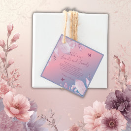 Pastel kersenbloesem sakura bruiloft bedankjes labels